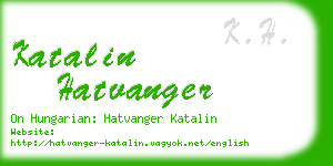 katalin hatvanger business card